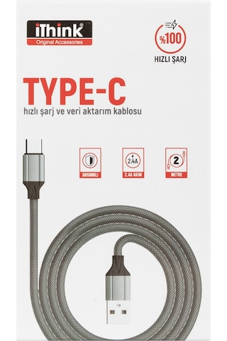 Ithink K42C Usb To Type-C Hızlı Şarj Veri Aktarım Kablosu
