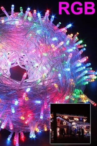 Tedaks 10 Metre 100 Ledli 8 Fonksiyonlu Karışık Renkli Rgb Led Lamba RGB