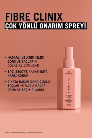Fibre Clinix Yıpranmış Saçlar İçin Çok Yönlü Onarım Spreyi 200ml İşlem Görmüş Saçlar