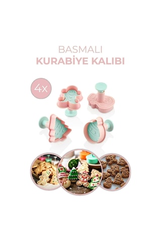 Bayev Yılbaşı Kurabiye Kalıbı 3133 Çam Ağacı - Gingerbreadman- Kardan Adam