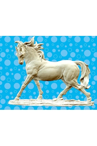 Beyaz At Heykeli Biblo 19x15 Cm Özel Tasarım