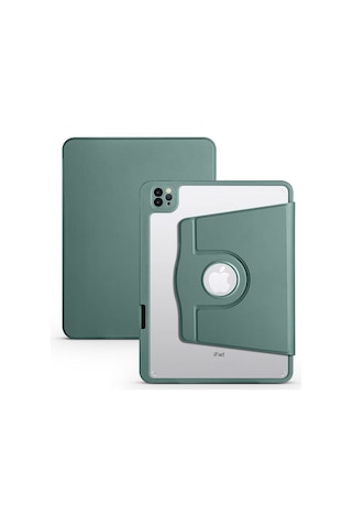 Apple Uyumlu iPad, Pro 11 2024 M4 Mvv83tu/a Mwr83tu/a Termik Kalem Bölmeli Dönebilen Standlı Kılıf Kapaklı Kılıf