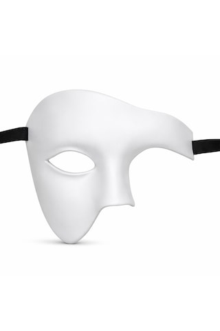 Beyaz Yarım Erkek Maske Phantom Parti & Amp Amp Balo Maskesi 5690 "