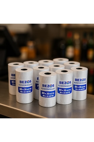Bezos 80x20 Mm Adisyon Termal Rulo 10 Paket 100 Adet Nxrlvng