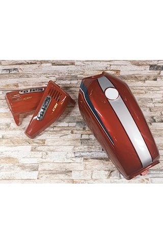 Cg Şeritli Benzin Deposu Ve Yan Kapak Takımı Kırmızı Mts