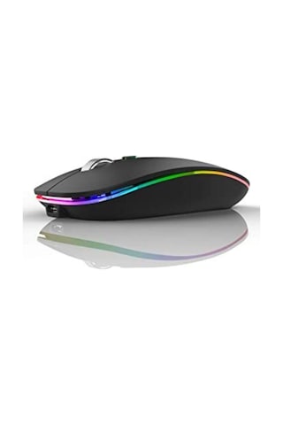 Rgb Led Işıklı Şarjlı Kablosuz Mouse Sessiz 2.4 Ghz Usb Wireless 800-1200-1600 Ayarlanabilir Dpi Diğer