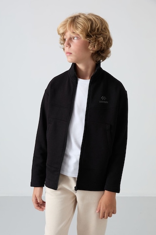 Tommy Life Siyah Pamuklu Kalın İçi Tüylü Yumuşak Dokulu Standart Fit Nakışlı Erkek Çocuk Sweatshirt - 11245 Siyah