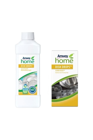 Amway Home Dish Drops Konsantre Sıvı Bulaşık Deterjanı 1 L + Dish Drops Ovma Teli 4 Adet