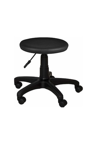 Ofiscombin Dönebilir Döner Tekerlekli Bar Eczane Laboratuvar Medikal Kuaför Taburesi Sandalye Siyah Deri 00047499841