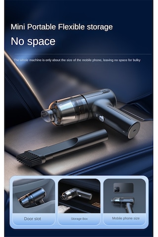 Savoringdetails Araba Vakum Süpürgesi Yüksek Güçlü El Tipi Mini Vakum Kablosuz 10000pa