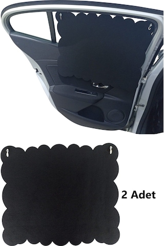 Oto Güneşlik Perdesi Yan Cam Araç Perdesi Arka Koltuk Emzirme Örtüsü Keçe Vantuzlu Tutucaklı 2 Adet