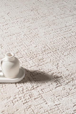 Palmi Ct002a Bej Halı Kabartma Desenli Akrilik Halı Tozuaz Salon Halısı Yatak Odası Halısı Koridor