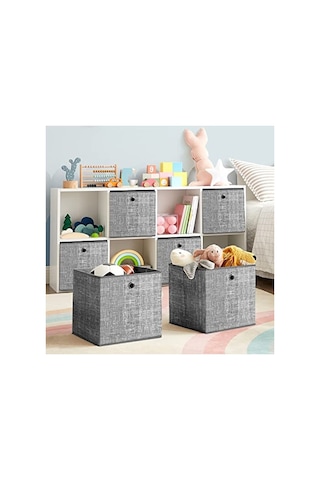 6'lı Set Dokunmamış Kumaştan Saklama Kutuları, Katlanabilir