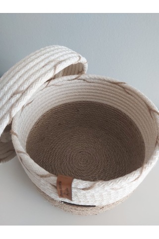 Kapaklı Hasır sepet - 21x19 cm