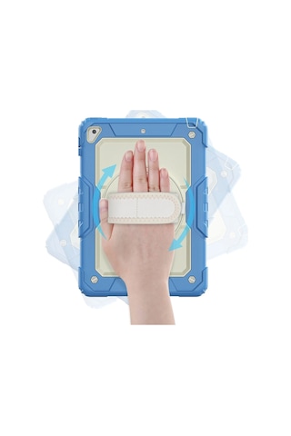 Newface - 386 - iPad Uyumlu 5 Air 9.7 Kılıf Strap New Tablet Kapak - Csmo-tex - - Mavi