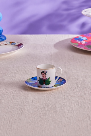 Karaca Frida Kahve Fincanı Ve Tabağı Mavi 90 Ml