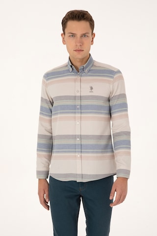 U.s. Polo Assn. Erkek Taş Gömlek Desenli 50316648-vr049 Tas