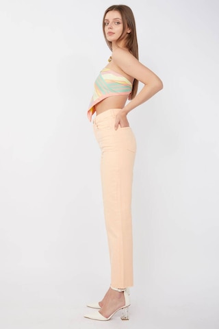 Kadın Basic Paçası Kesik Jean Pantolon Somon 001