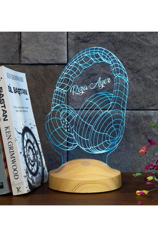 Hediyesi Kulaklık Şeklinde Kişiye Özel 3d Led Lamba