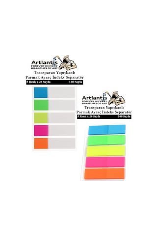 Kendinden Yapışkanlı Ayraç Postit 5 Renkli 2 Paket Yapışkanlı Not Kağıdı Transparan Parmak Ayraç İndeks Seperatör 5 Li Mini