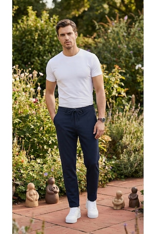 Etikmen Lacivert İpli Kolay Ütülenebilir Easy Iron Jogger Erkek Pantolon Lacivert
