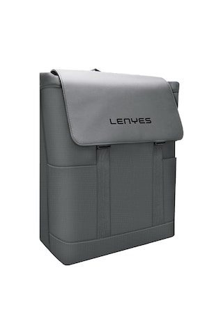 Lenyes Lb566 Dreamer Backpack Serisi Su Geçirmez Deri Tasarımlı Omuz Askılı Sırt Çantası Gri Gri