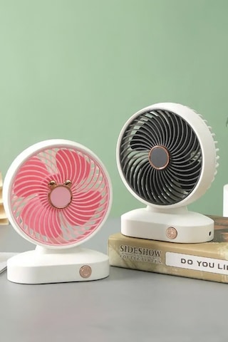 Thentech Şık Görünümlü Taşınabilir Şarjlı Fan Güçlü Mini Vantilatör Şarjlı Taşınabilir Portatif Vantilatör Beyaz