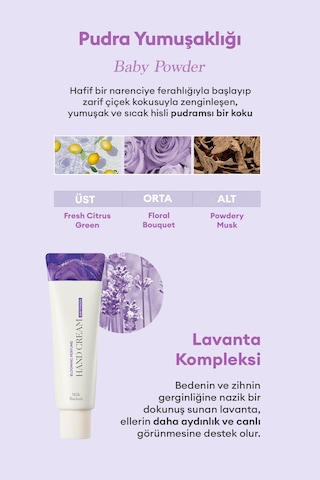 Yaşlanma Karşıtı Yumuşatıcı Parfümlü El Kremi Mılk Baobab Blooming Perfume Hand Cream Baby Powder