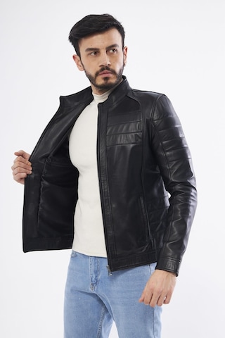 Derinss Der224 Hakiki Deri Erkek Siyah Mont 001