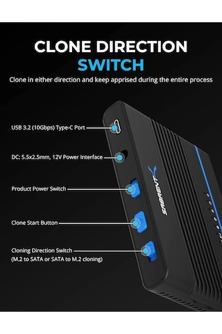 Sabrent Usb 3.2 Type C M.2 Pcıe Nvme + 2,5/3,5 İnç Ssd Ve Hdd Dönüştürücü Ds-ucmh