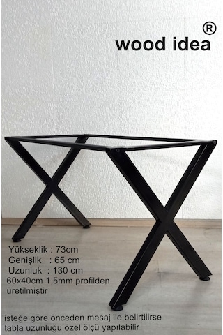 Wood İdea X Yemek Masası Metal Ayak Salon Cafe Ofis Mutfak