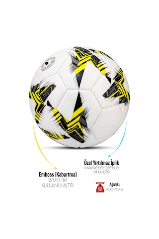 Telvesse Futbol Topu Europe Ligi Pompalı Set Dayanıklı Sert Zemin Halı Saha Futbol Topu Sarı 100 Sarı