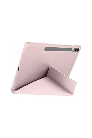Samsung Uyumlu Galaxy X510 Tab S9 Fe 11 Kılıf Kalemlikli Mars Tablet Kılıfı - Rose Gold Arka Kapak