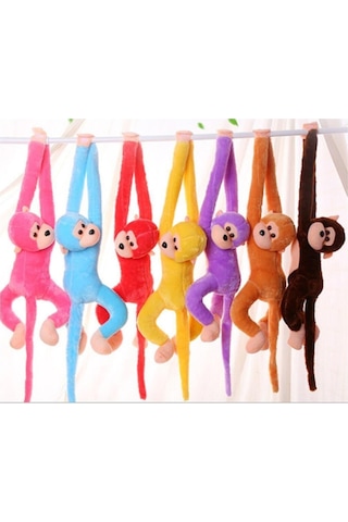 Sevimli Peluş Maymun Oyuncak . Elleri Yapışabilen 70 Cm Mor