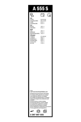 Bosch Aerotwin Silecek Seti Vw Polo 2009-2017 , Skoda Fabia 2015-2021 600/400 Mm A555s 3397007555