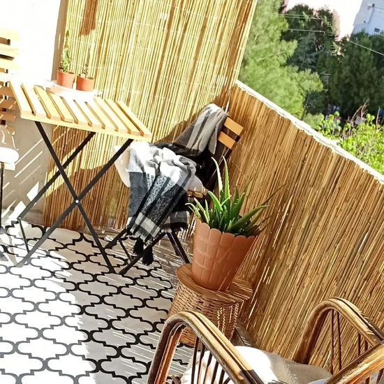 50 Cm X 7 Metre Doğal Bambu Çit Hasır Kamış Bahçe Çiti Balkon Çiti Dekorasyon Gölgelik Çit