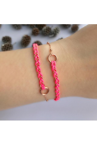 Stela Gümüş Pembe Dolamalı Bileklik