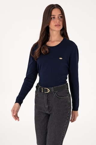 U.S. Polo Assn. Kadın Lacivert Bisiklet Yaka Basic Kazak 50288951-VR033