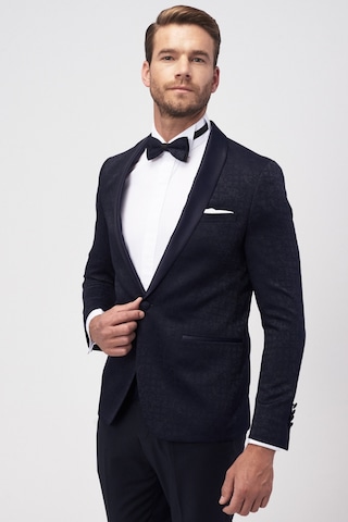 AC&Co / Altınyıldız Classics Erkek Lacı Slim Fit Desenli Smokin Damatlık Lacı Lacivert