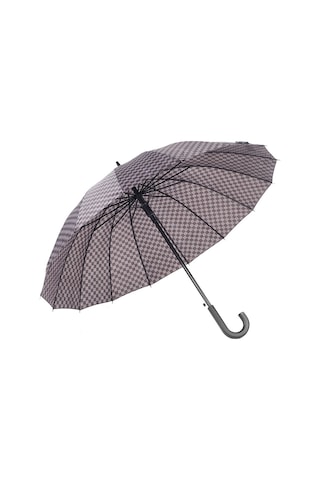 Marlux Rst Gri Kareli Ekose Fiber 16 Telli Erkek Baston Şemsiye M21marrst02r005 - Bordo