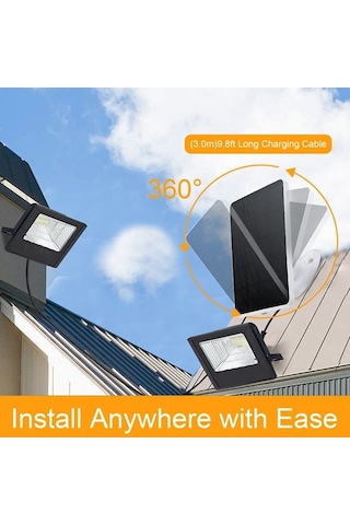 Trendooze Ip6 Su Geçirmez 10w 5v Güneş Paneli, Güvenlik Kamera Şarj Paneli, Siyah