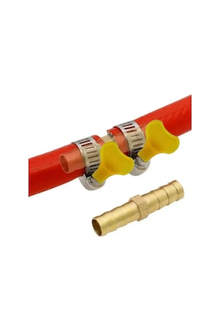 Hortum Kelepçesi Plastik Kelebek 2 Adet Ve 2 Yollu Pirinç Konnektör 12mm-1/2' 16 x 25