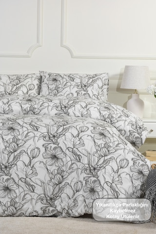 Elart Line Art Nevresim Takımı Çift Kişilik Lastikli Çarşaf 200x220 Cm Renksiz