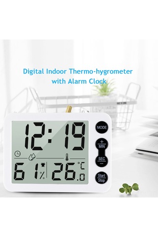 Konesam Ts-9606 Ev Ofis İçin Dijital Sicaklık Nem Ölçer: Alarm Saat, Geri Sayım, Lcd Ekran, C/ F Dönüştürücü Pil Yok