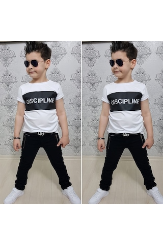 Turuncu Gardrop Fermuar Detay Tişört Ve Kot Pantolon Takım Çok Renkli
