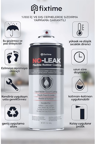 NoLeak 1+1 Paket Su Izolasyon Sızıntı Onarım Spreyi Su Geçirmez Beyaz 800ml noLeak1