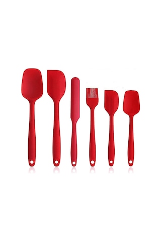 Valletta Drongo 6 Parça Silikon Spatula Seti Kırmızı