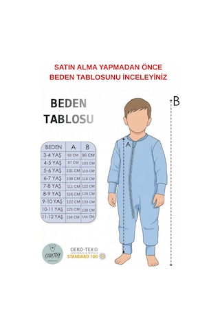 Cantoy Müslin Erkek Çocuk Uyku Tulumu 2 Katlı 0.5 Tog - Pamuk Nefes Alabilen Kumaş 3-11 Yaş Kahverengi