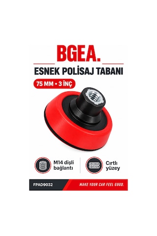 Bgea Esnek Cırtlı Polisaj Makinesi Tabanı 75 Mm 3 İnç M14 Bağlantılı