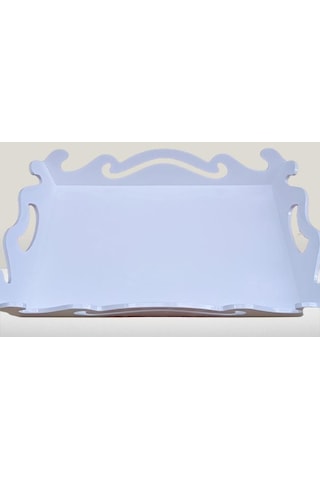 1448bng90281hobi Adn Dekoratif Büyük Tepsi Dalgalı Ahşap Mdf Parlak Beyaz Model El Yapım